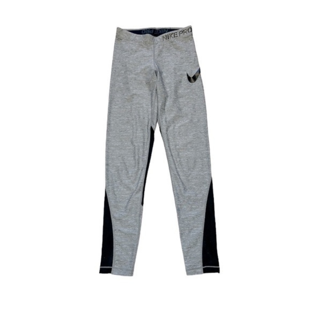 WOMENS NIKE PRO DRI FIT GREY & BLACK LEGGINGS, SIZE S - Picture 1 of 7